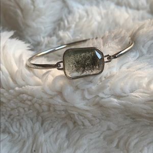 Genuine gemstone metal bracelet